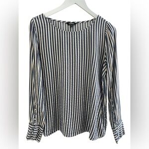 Express Blue and White Striped Blouse